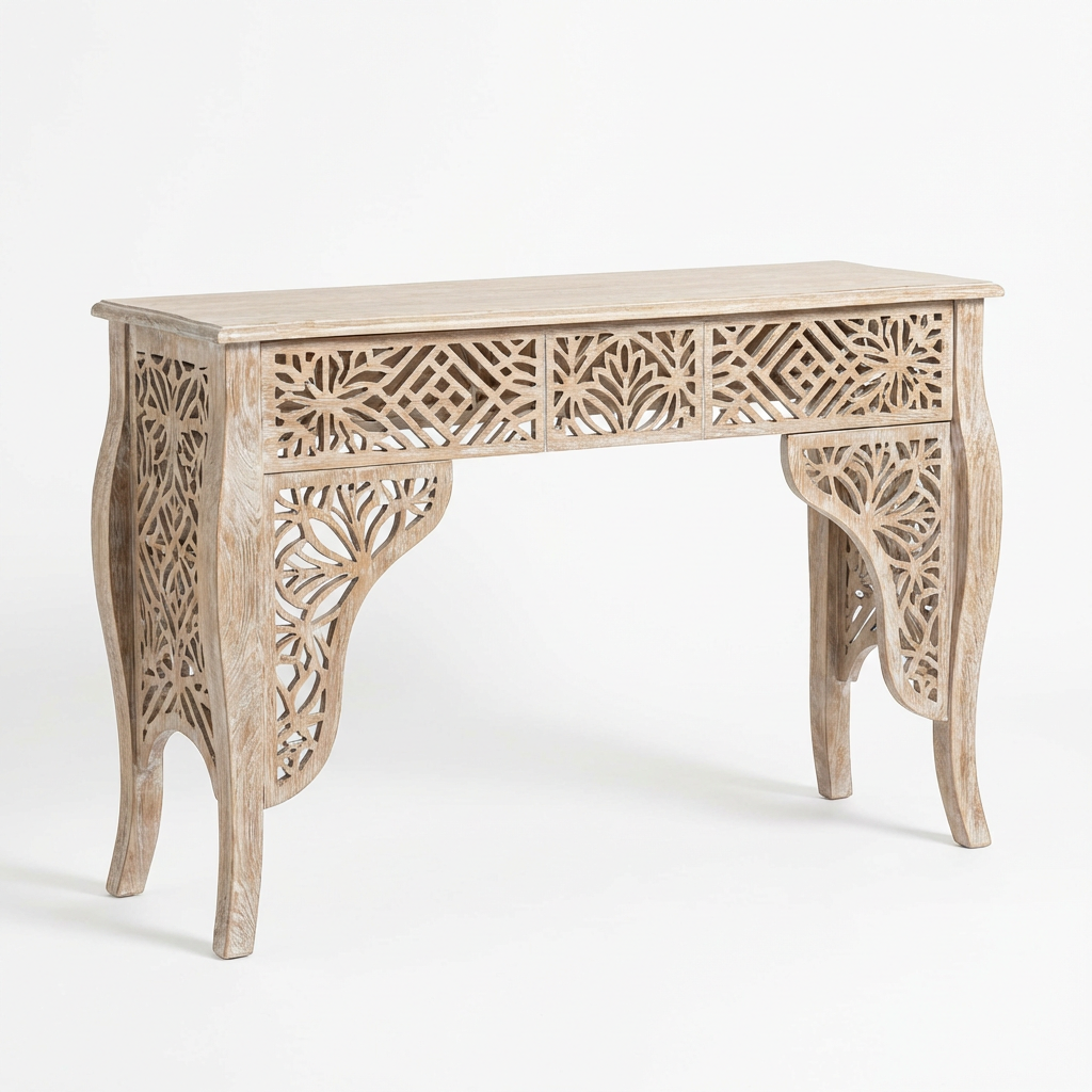 Carved Wood Console Table