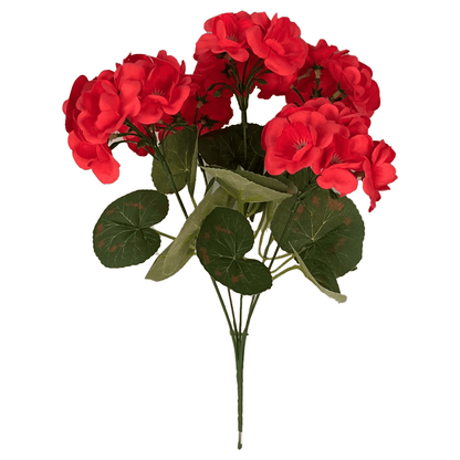 8 bundles of outdoor Artificial Geranium Flowers for Outdoors UV  Resistant Garden Plants Faux Flowers