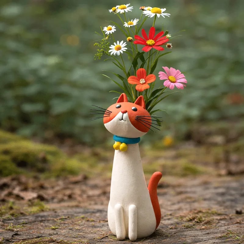 😸 Handcrafted Quirky Cat Vase