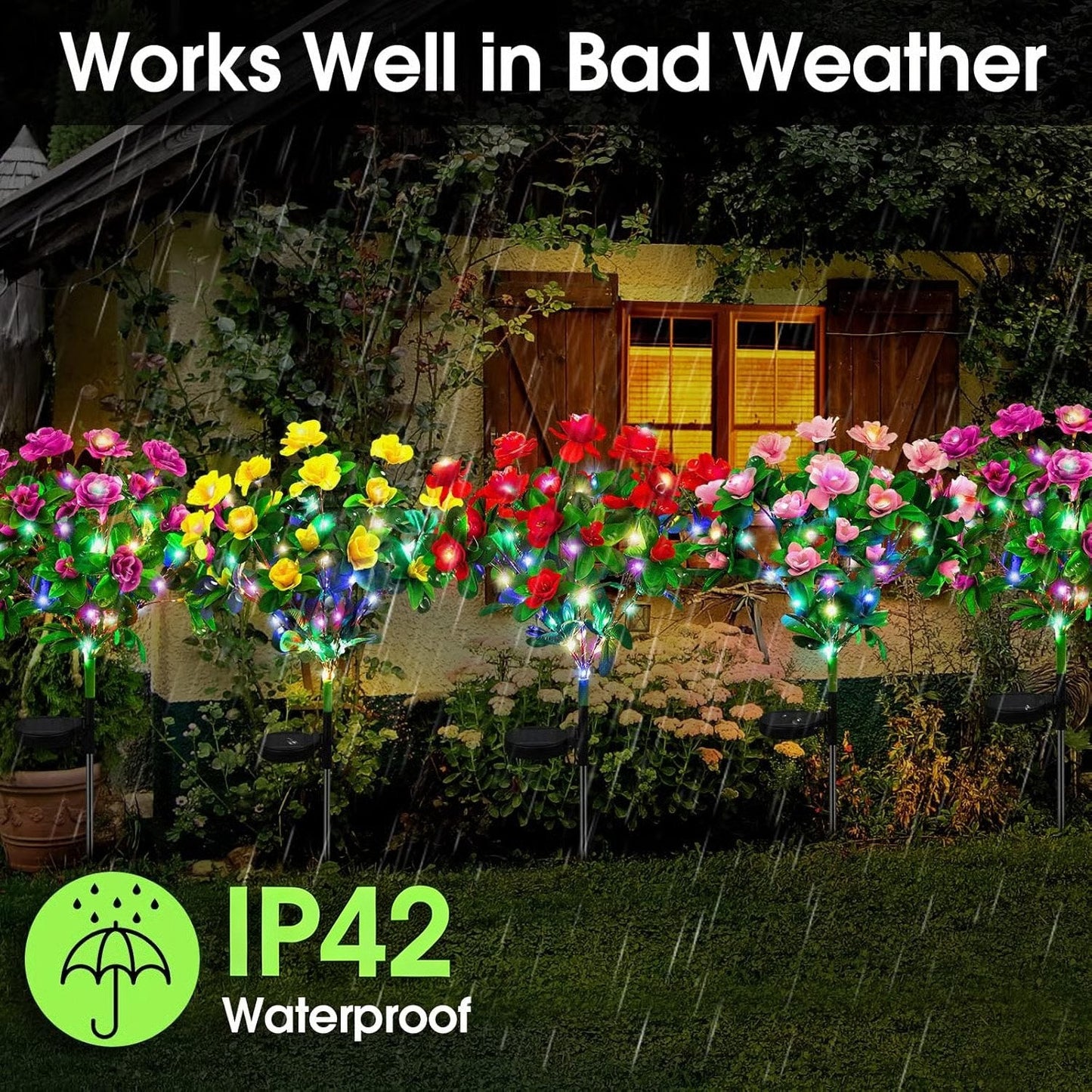 🌸✨ EverGlow Memorial Garden Bloom Lights – Featuring Ultra-Realistic Artificial Petals. Solar-Powered & Weatherproof🏡🌪️
