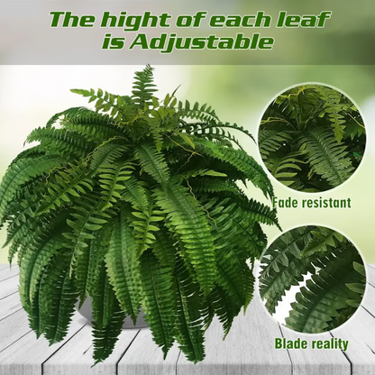 UV-Resistant Lifelike Artificial Boston Fern