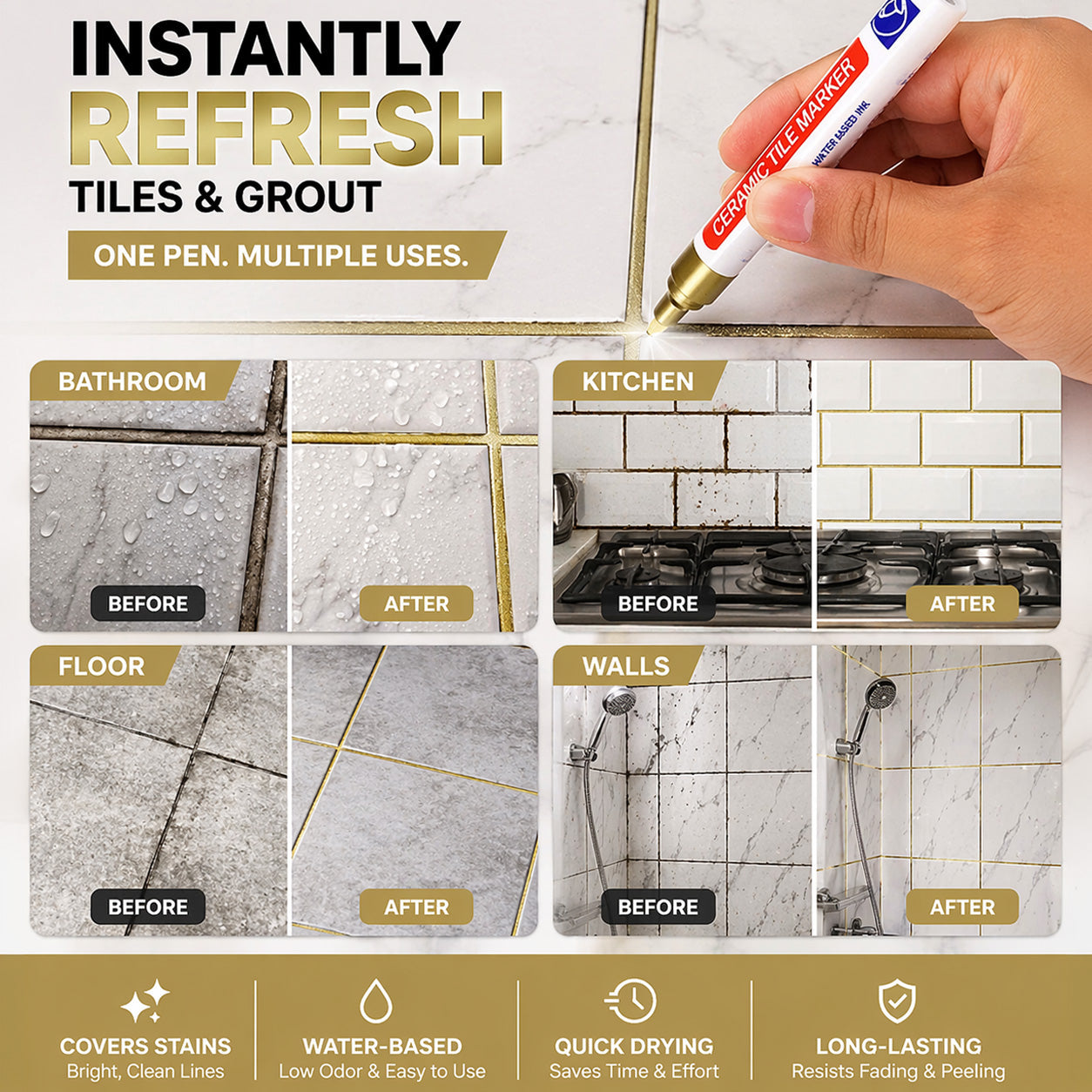 🖌️ Anti-Mould & Waterproof Joint Pen for Ceramic Tiles!