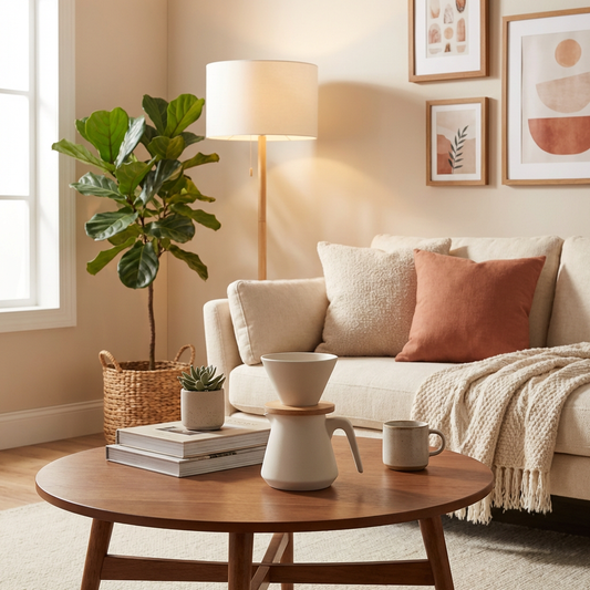 Minimalist Ceramic Pour-Over Coffee Dripper Set