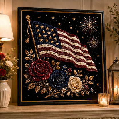 America 250th Anniversary Commemorative Pearl Art Kit – Limited Edition Stars & Stripes Skyline