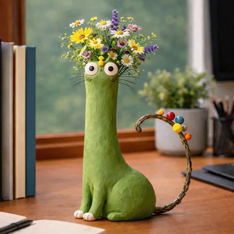 😸 Handcrafted Quirky Cat Vase