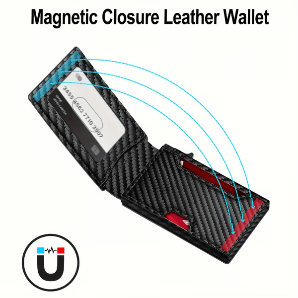Premium Aluminum RFID Blocking Minimalist Wallet for Men - Pop-Up Card Access. Money Clip & ID Window