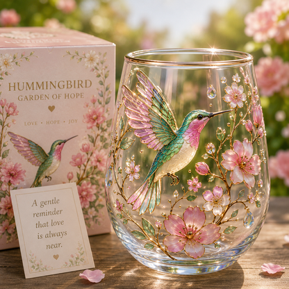 🌸2026 Limited Edition Floral Hummingbird Glass Cup