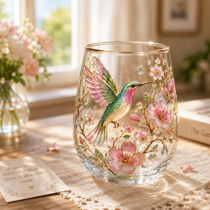 🌸2026 Limited Edition Floral Hummingbird Glass Cup