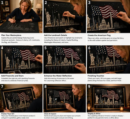 🦅America 250th Anniversary Pearl Art Kit – Stars & Stripes Skyline Limited Edition
