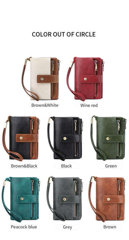 🔥Women's Retro Style RFID Blocking Tri-fold Wallet