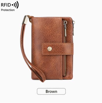 🔥Women's Retro Style RFID Blocking Tri-fold Wallet