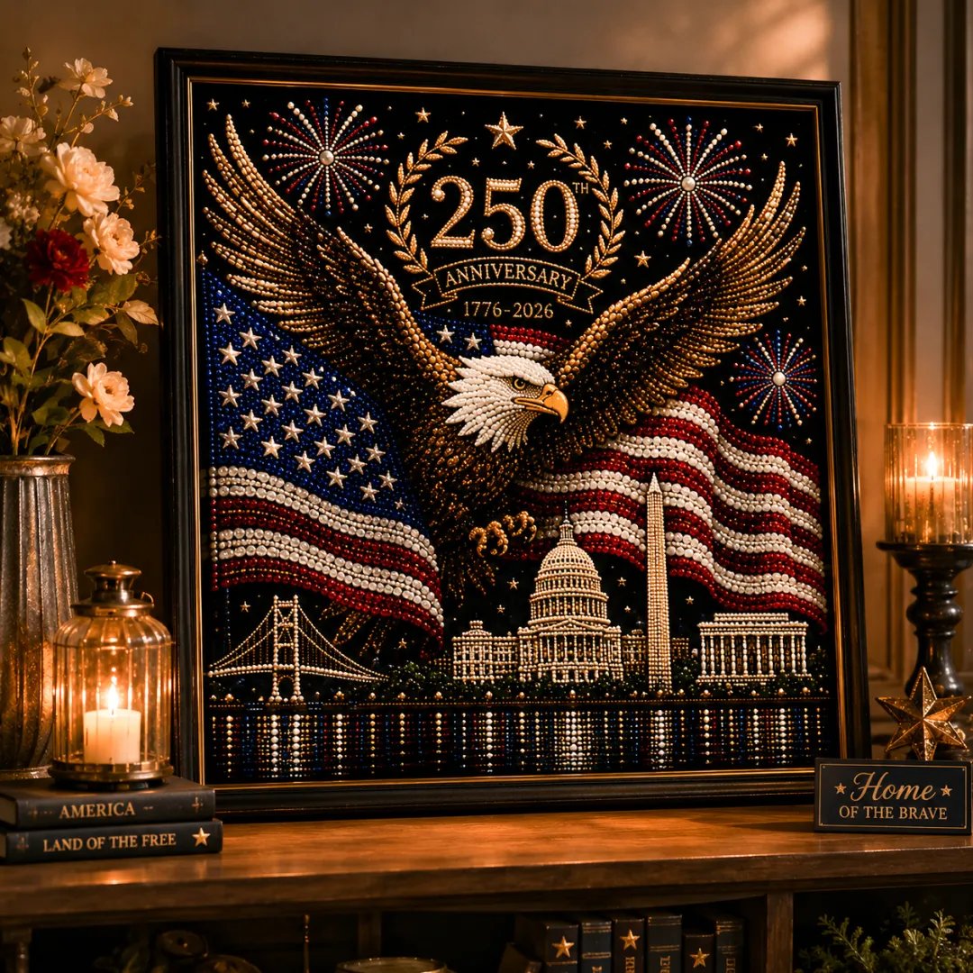 America 250th Anniversary Commemorative Pearl Art Kit – Limited Edition Stars & Stripes Skyline