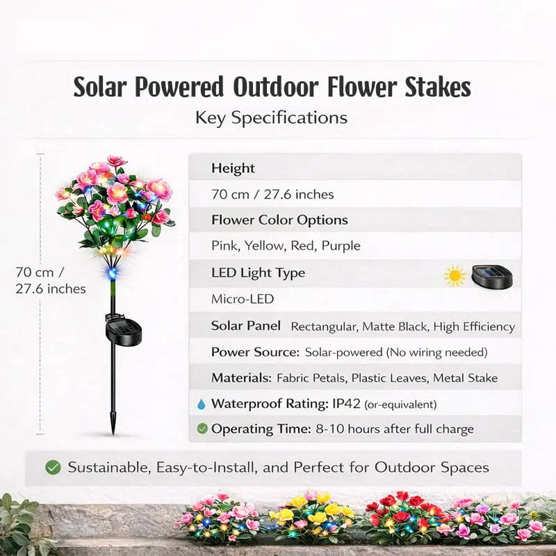 🌸✨ EverGlow Memorial Garden Bloom Lights – Featuring Ultra-Realistic Artificial Petals. Solar-Powered & Weatherproof🏡🌪️