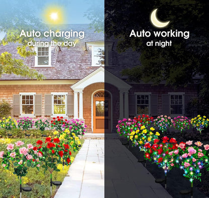 🌸✨ EverGlow Memorial Garden Bloom Lights – Featuring Ultra-Realistic Artificial Petals. Solar-Powered & Weatherproof🏡🌪️