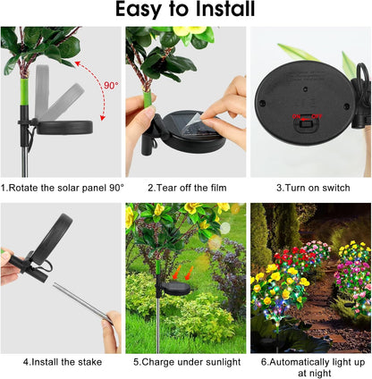 🌸✨ EverGlow Memorial Garden Bloom Lights – Featuring Ultra-Realistic Artificial Petals. Solar-Powered & Weatherproof🏡🌪️